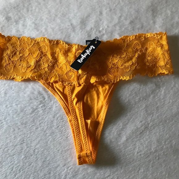 🍂NWT Orange Bootay Bag Lace Thong - Picture 2 of 3